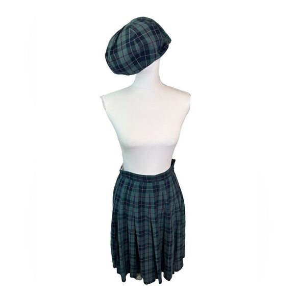 Miss Sophisticates by Pendleton Tartan Skirt and Hat Set Size 8 Vintage - Picture 1 of 10